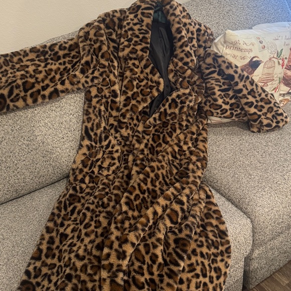 SHEIN Leopard Print Pea Coat - Picture 4 of 5